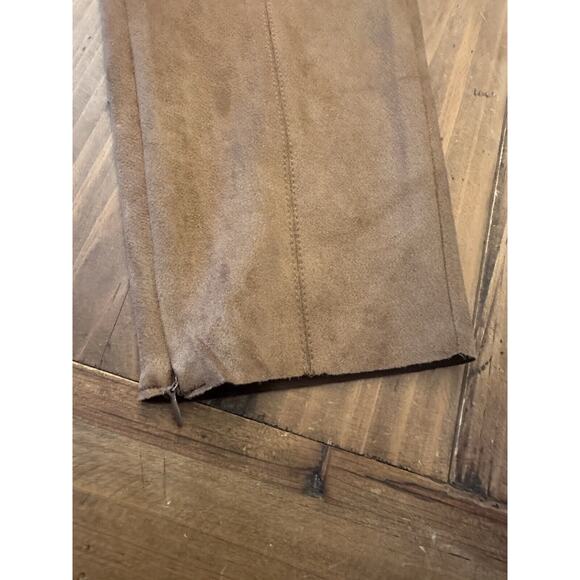Zara Women’s Vegan Faux Suede Straight Leg Pants Size XL Ankle Zip Slacks - Picture 2 of 15